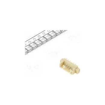 Socket wire-board male 1.25mm PIN 6 SMT 250V 1A tinned