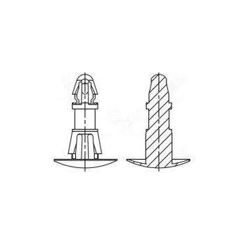 Hmoždinka Montážní kolík polyamid 66 Dl 8mm zacvaknutí/zacvaknutí