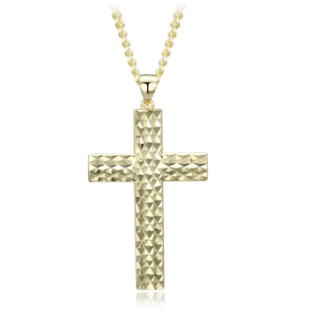 Náhrdelník 1203 MINET Pozlacený stříbrný náhrdelník s křížkem Ag 925/1000 11,90g
