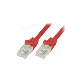 Síťový kabel Patch cord U/UTP 6 lanko CCA PVC červená 0,5m 24AWG