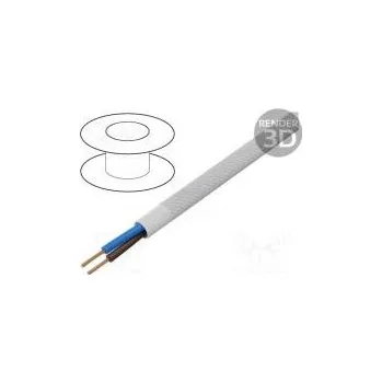 elektrický kabel Vodič YTLY kulatý lanko Cu 2x0,5mm2 textilní bílá 150V 50m