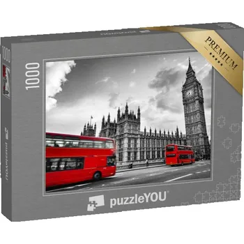 Puzzle puzzle „Westminsterský palác, Big Ben, autobus Routmaster, Londýn, Anglie“