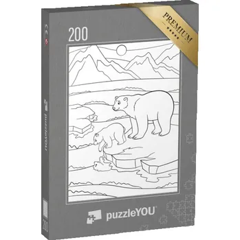 Puzzle puzzle 200 dílků „puzzleOMALOVÁNKY: Lední medvěd“
