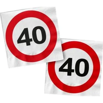 Papírový ubrousek Ubrousky dopravní značka - 40 let - 33 x 33 cm - 16 ks/ bal.