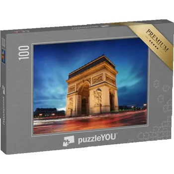 Puzzle puzzle 100 dílků „Vítězný oblouk: Paříž při západu slunce, Francie“