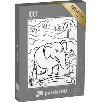 Puzzle puzzle „puzzleOMALOVÁNKY: Zvířata, roztomilý slon“