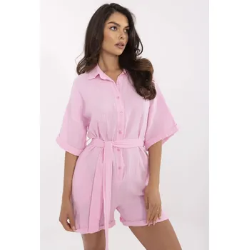 Dámské kalhoty Mušelínový overal v růžové barvě MI-KO-