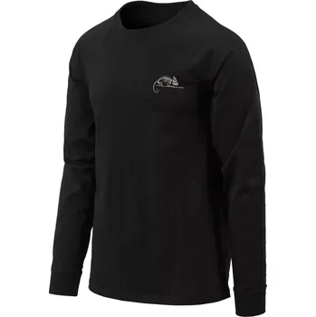 Pánské tričko Triko HELIKON-TEX LOGO s dlouhým rukávem ČERNÉ
