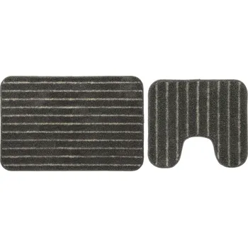 Koupelnová předložka LIVARNO home Sada koupelnových předložek, 2dílná (šedá s výřezem pro WC)
