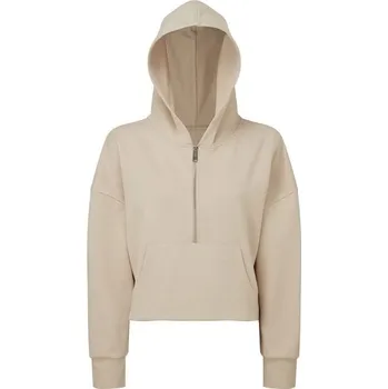 Dámská mikina TriDri® Dámská mikina s 1/2 zipem a kapucí - Béžová | XS
