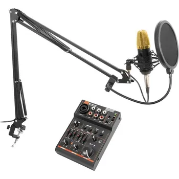 Mikrofon Vonyx CMS400B Set studiového mikrofonu s ramenem a mixpultem s USB a Bluetooth
