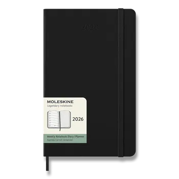 Diář Diář Moleskine 2026 - tvrdé desky, L, týdenní, černý