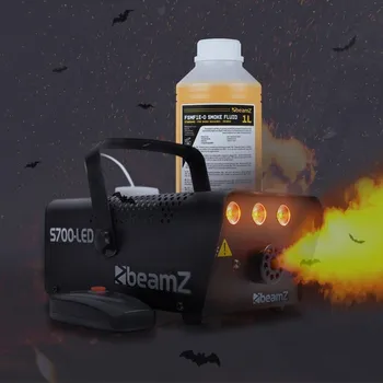 Výrobník mlhy BeamZ Halloween FLAME Set výrobníku mlhy s náplní pro žhavý Halloween