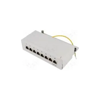 Serverovna Patch panel RJ45 Kat 6 Barva šedá IDC Počet portů 8