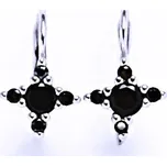 Zlaté naušnice , přírodní granáty, bílé i žluté zlato - VE 38