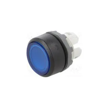 vypínač Přepínač tlačítkový 1-polohové 22mm modrá Podsv MLB-1 IP66