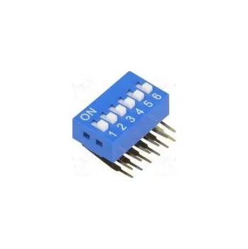Síťový prvek Přepínač DIP-SWITCH Počet sekcí 6 ON-OFF 0,05A/12VDC pol 2