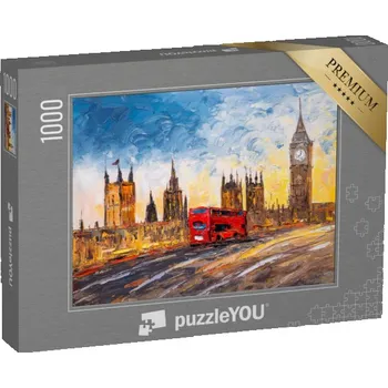 Puzzle puzzle „Pohled na Londýn, olejomalba, Anglie“