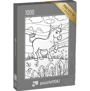 Puzzle puzzle „puzzleOMALOVÁNKY: Zvířata, roztomilý oslík“