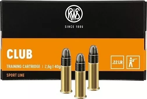 Malorážkové náboje 22 LR Club, 40 gr, 50 ks, RWS