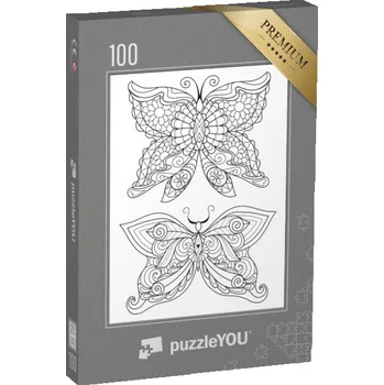 Puzzle puzzle 100 dílků „puzzleOMALOVÁNKY: Motýli“