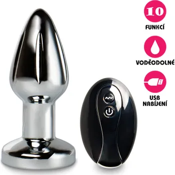 Anální kolík VšeNaSex.cz Ocelový anální kolík USB Metal Massager