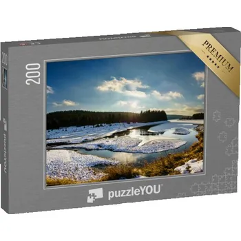 Puzzle puzzle 200 dílků „Vodní nádrž Fláje, Krušné hory, Česká republika“