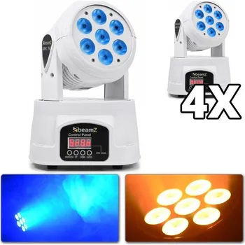 Světelný efekt BeamZ Set 4 pohyblivých hlav MHL74, barva bílá
