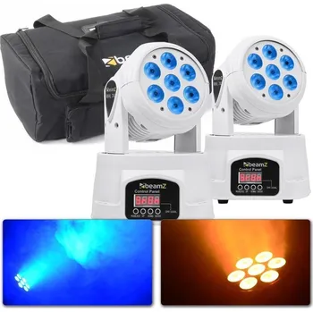 Světelný efekt BeamZ Set 2 pohyblivých hlav MHL74 s přepravním pouzdrem, barva bílá