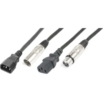Audio kabel BeamZ Professional CX09-15 Light Combi Cable IEC M - XLR M / IEC F - XLR F 15M