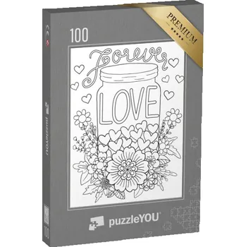 Puzzle puzzle 100 dílků „puzzleOMALOVÁNKY: Love“