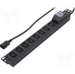 Nap.prodl.přívod ochranný Zásuvky 8 250VAC 10A Barva černá