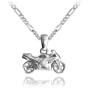 Řetízek 2017 MINET Stříbrný náhrdelník motorka