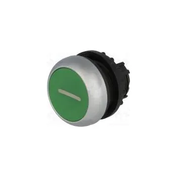 vypínač a zásuvka Přepínač tlačítkový 1-polohové 22mm zelená Podsv není IP67