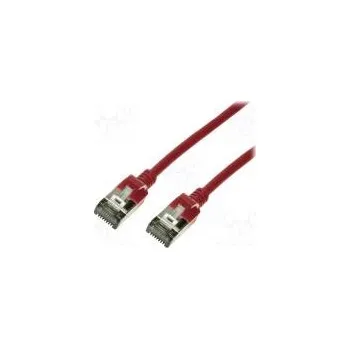 Síťový kabel Patch cord U/FTP 6a lanko Cu TPE červená Dél 5m 32AWG