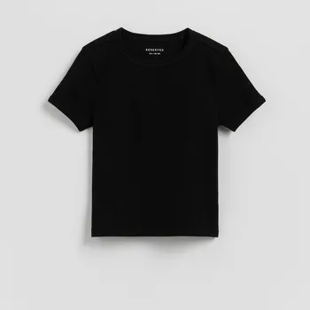 Dívčí oblečení Reserved - Bavlněné tričko - černý - 455FT-99X - 455FT-99X-116