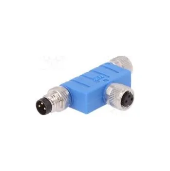 vypínač a zásuvka T-kus M8 vidlice,M8 zásuvka x2 PIN 3 T IP67 Polarizace A