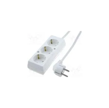 Napájecí kabel Prodlužovací síťový kabel Schuko Zásuvky 3 PVC bílá 3x1,5mm2