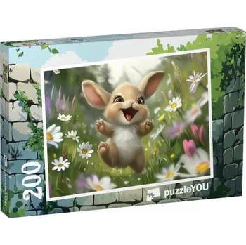 Puzzle puzzle 200 dílků „Poskakující králík Henry na louce“