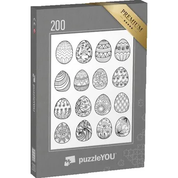 Puzzle puzzle 200 dílků „puzzleOMALOVÁNKY: Velikonoční vajíčko“