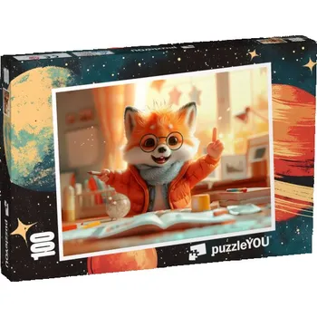 Puzzle puzzle 100 dílků „Liška Finny ve škole“