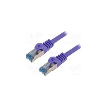 Síťový kabel Patch cord S/FTP 6a lanko Cu LSZH fialová 5m 27AWG