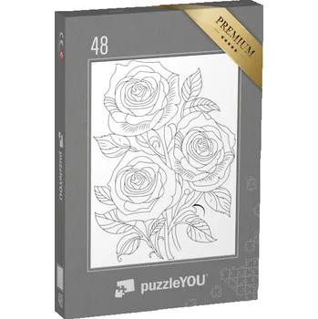 Puzzle puzzle 48 dílků „puzzleOMALOVÁNKY: Květiny 5“