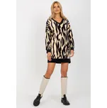 Černo-béžové vzorované velurové šaty -RP-TU-8189-2.07-black-beige Velikost: S/M