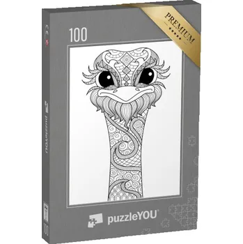 Puzzle puzzle 100 dílků „puzzleOMALOVÁNKY: Pštros“