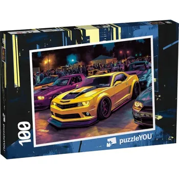 Puzzle puzzle 100 dílků „Přehlídka závodních aut“