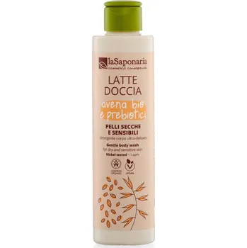 laSaponaria Sprchové mléko s BIO ovsem a prebiotiky pro citlivou pleť (200 ml)