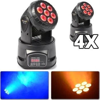 Světelný efekt BeamZ Set 4 pohyblivých hlav MHL74, barva černá