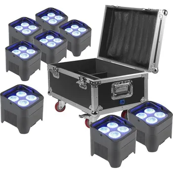 Světelný efekt BeamZ BBP94 Uplighter Set 8x Uplight PAR v přepravním kufru FCC9