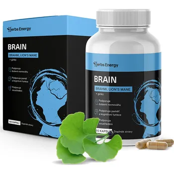 Přírodní produkt Herbyway Herbs Energy Brain Brahmi, Lion's Mane + Ginkgo 60 cps.